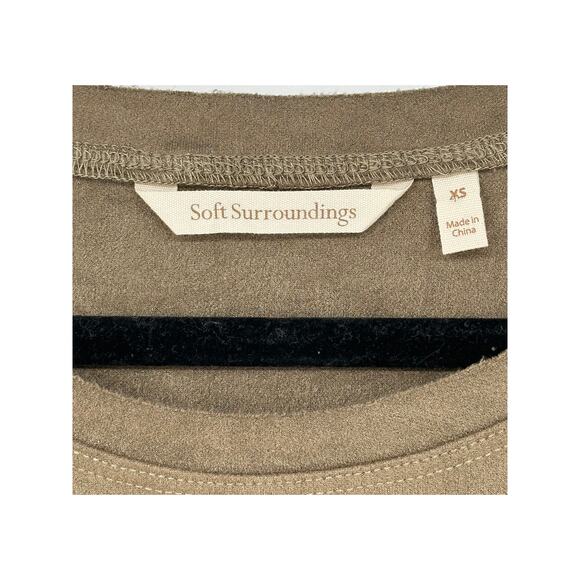 Soft Surroundings Felicity Tunic Top Faux Suede Gray Long Sleeve Lagenlook XS - Picture 3 of 8